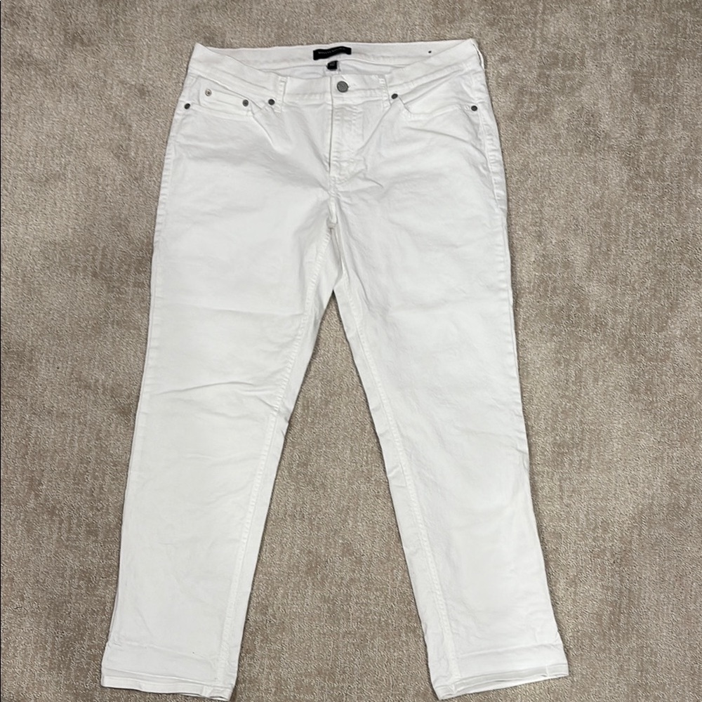Banana Republic White Straight Jeans Mid-Rise
